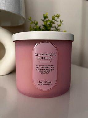 NWT Goose Creek 3 Wick Candle in Champagne Bubbles scent